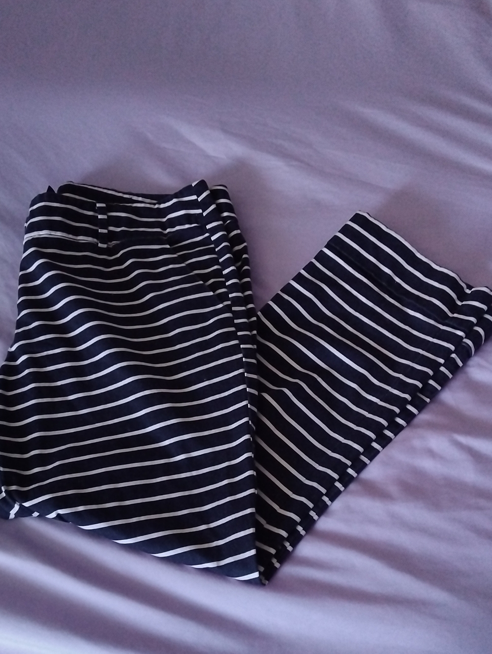 Navy / White Striped Pants